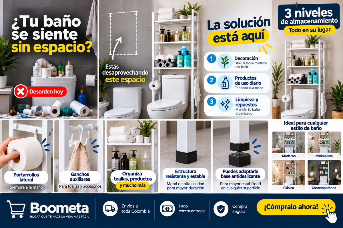 Toallero Organizador 3 Niveles Sobre Sanitario - Ahorra Espacio en tu Baño