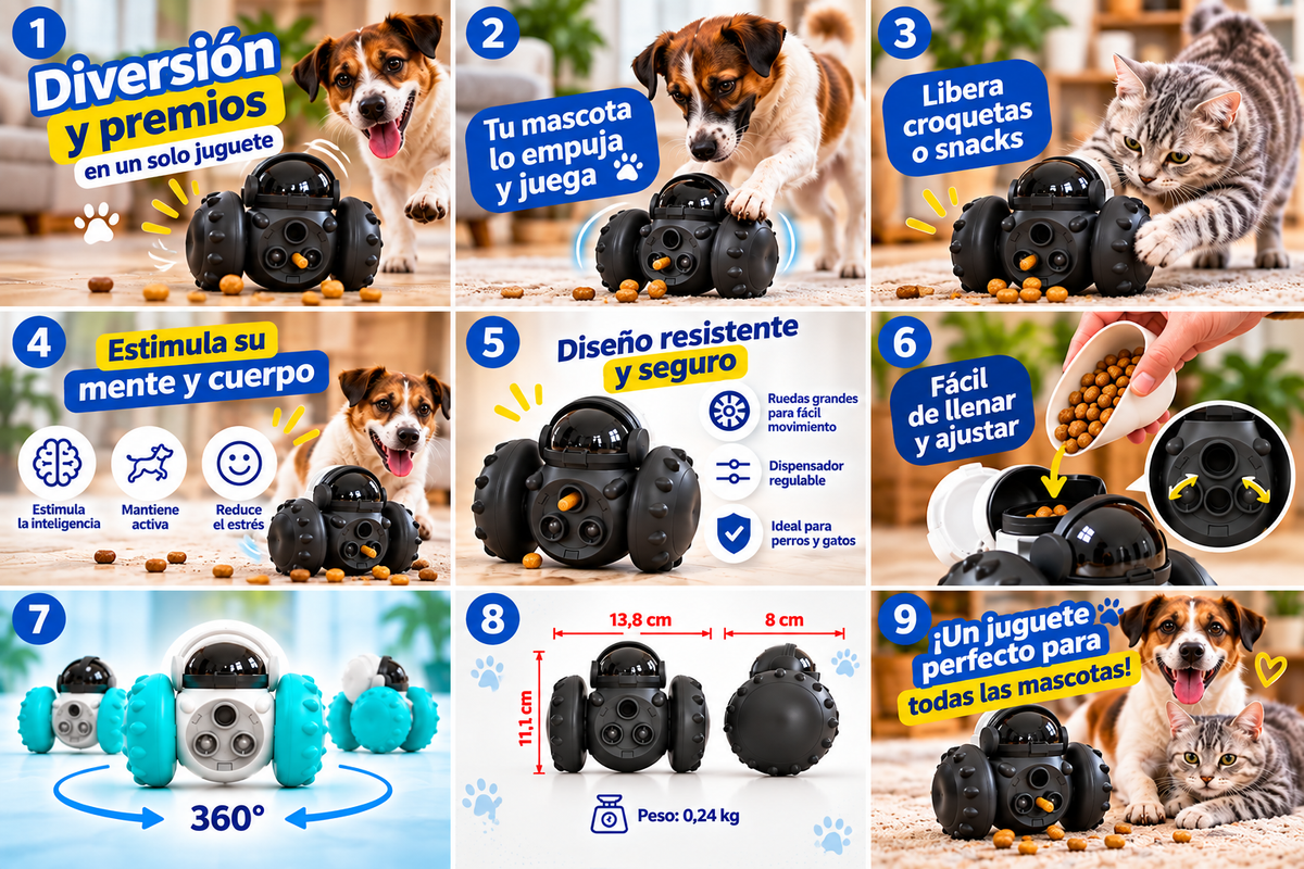 SnackBot 🐾 – Juguete Interactivo con Premios para Mascotas
