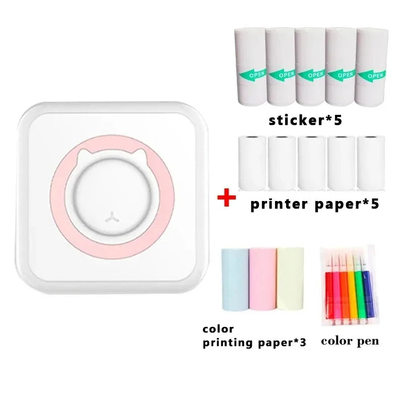 C15 Mini Photo Printer Thermal Portable Printers Stickers Paper Inkless Wireless Impresora Portátil 200dpi Android IOS 57mm